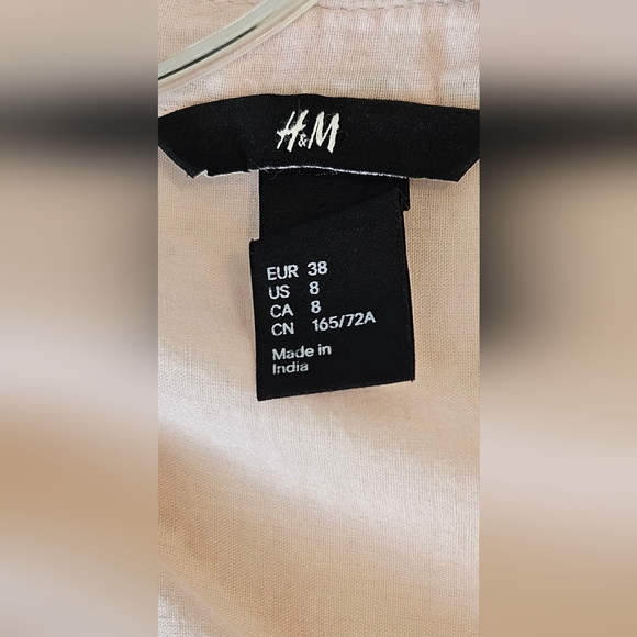 H & M Boho Tunic Oversize Blouse Soft Pink Size 8 - Picture 7 of 7